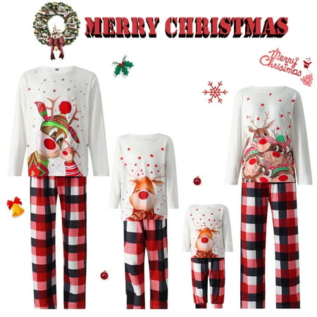 Christmas Family Matching Pajamas Sets Elk Print Tops Plaid Pants Xmas Holiday Sleepwear Loungewear Jammies Pjs Outfit
Christmas Family Matching Pajamas Sets Elk Print Tops Plaid Pants Xmas Holiday Sleepwear Loungewear Jammies Pjs Outfit