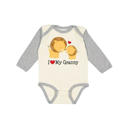 Inktastic I Love My Granny Gift Baby Boy or Baby Girl Long Sleeve Bodysuit