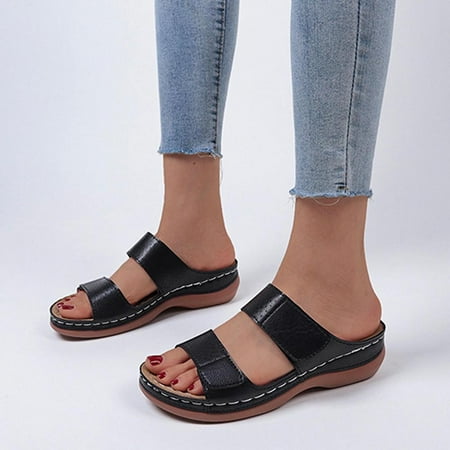 Zanvin Womens Sandals Clearance Women s Vintage Cutout Wedge Heel Open Toe Roman Sandals Slippers Sandals for Women Dressy Summer Black 43
Zanvin Womens Sandals Clearance Women s Vintage Cutout Wedge Heel Open Toe Roman Sandals Slippers Sandals for Women Dressy Summer Black 43