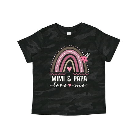 Inktastic Mimi and Papa Love Me Rainbow Gift Toddler Toddler Girl T-Shirt