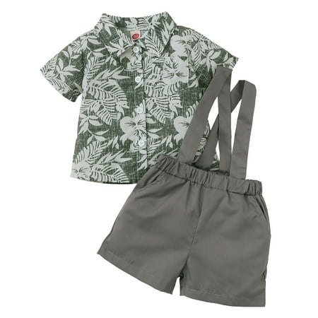 Newborn Baby Boys Outfits V Neck Leaf Print T-shirt Top +Straps Suspender Shorts 2PCS Clothes Set 3-6 Months Green
Newborn Baby Boys Outfits V Neck Leaf Print T-shirt Top +Straps Suspender Shorts 2PCS Clothes Set 3-6 Months Green