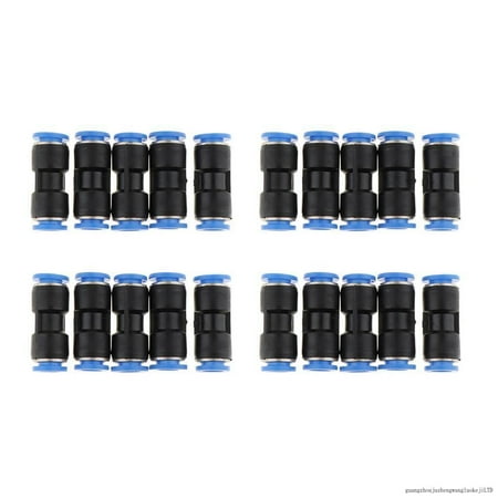 20Pcs Pneumatic Quick Push In Fitting Straight Connector Air Water Hose Tube