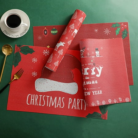 4Pcs Christmas Placemat Waterproof Decorative Plastic Eye-catching Xmas Heat Resistant Dining Mat for Kitchen Pink Plast
4Pcs Christmas Placemat Waterproof Decorative Plastic Eye-catching Xmas Heat Resistant Dining Mat for Kitchen Pink Plast