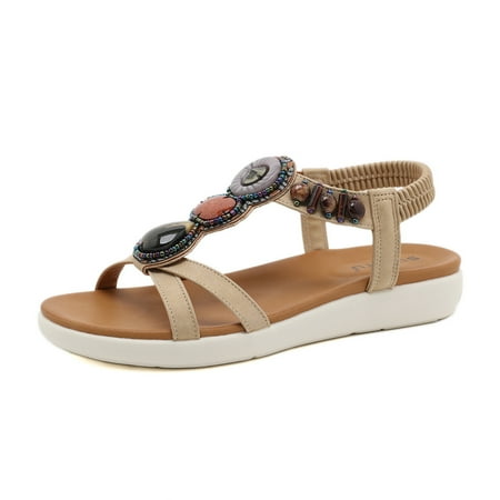 Ladies Faux Leather Open Toe Sling Back T-Bar Diamante Rhinestones Flat Gladiator Summer Sandals
Ladies Faux Leather Open Toe Sling Back T-Bar Diamante Rhinestones Flat Gladiator Summer Sandals