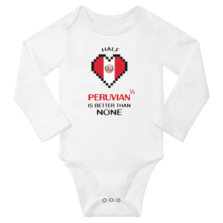1/2 Half Peruvian is Better Than None Cute Baby Long Slevve Jumpsuits (White 3-6 Months)
1/2 Half Peruvian is Better Than None Cute Baby Long Slevve Jumpsuits (White 3-6 Months)