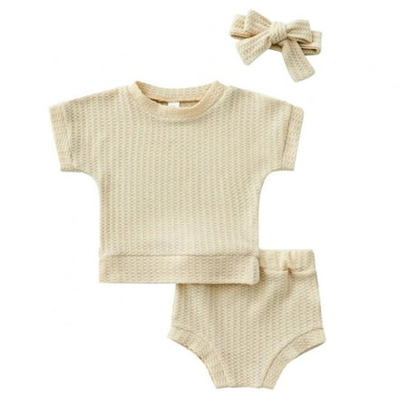 GYRATEDREAM Baby Girls Outfit Set Summer Short Sleeve T-Shirt Tops + Elastic Waist Shorts Set 0-24 Months
GYRATEDREAM Baby Girls Outfit Set Summer Short Sleeve T-Shirt Tops + Elastic Waist Shorts Set 0-24 Months