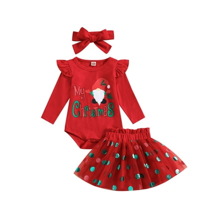 Amuver Baby Girls Christmas Skirt Set Long Sleeve Crew Neck Letters Print Romper + A-line Tulle Skirt + Hairband
Amuver Baby Girls Christmas Skirt Set Long Sleeve Crew Neck Letters Print Romper + A-line Tulle Skirt + Hairband