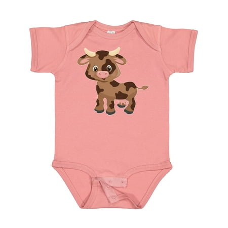 Inktastic Cute Brown Cow with Brown Spots Gift Baby Boy or Baby Girl Bodysuit