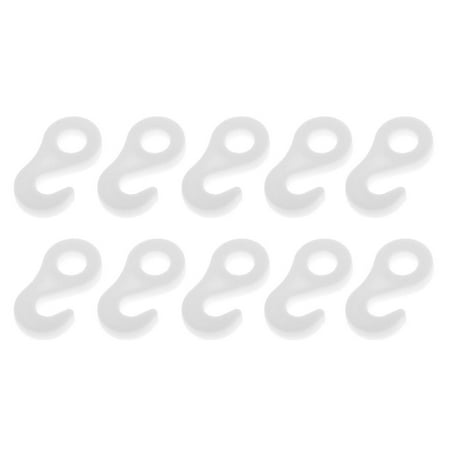 10Pcs/set Fasten Hook Awning Tie Rope Bungee Cord End 3.6cm White