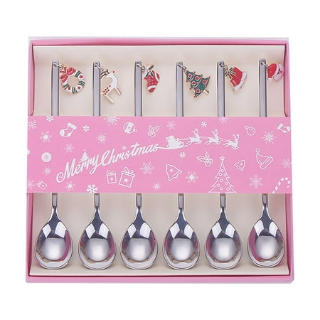 6Pcs Coffee Spoon Mixing Scoops Stirring Spoons Stainless Steel Spoon