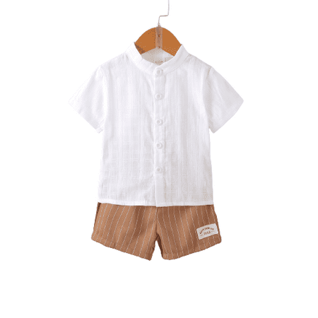 Mikrdoo Infant Baby Boys Outfits Solid Color Tops Elastic Stripe Shorts 2Pcs Clothes Set For Summer White 18-24 Months
Mikrdoo Infant Baby Boys Outfits Solid Color Tops Elastic Stripe Shorts 2Pcs Clothes Set For Summer White 18-24 Months