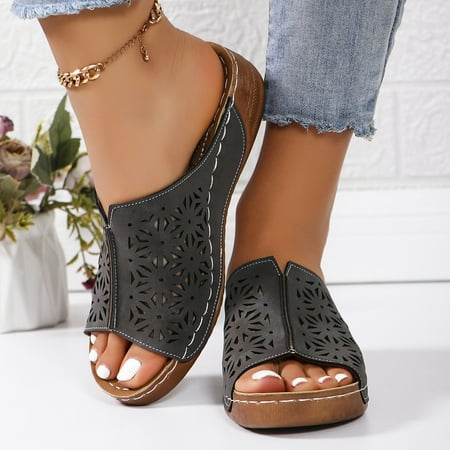 UIX Women Sandals Fashion New Pattern Hollow Flower Pattern Wedge Lightweight and Comfortable Open Toe Breathable Casual Shoes
UIX Women Sandals Fashion New Pattern Hollow Flower Pattern Wedge Lightweight and Comfortable Open Toe Breathable Casual Shoes
