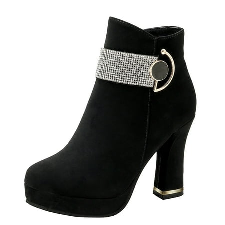 GNEIKDEING Women Ankle Boots Autumn And Winter Rhinestone Embellished Round Toe Waterproof Platform With Thick Square Heel Comfortable Gift on Clearance
GNEIKDEING Women Ankle Boots Autumn And Winter Rhinestone Embellished Round Toe Waterproof Platform With Thick Square Heel Comfortable Gift on Clearance