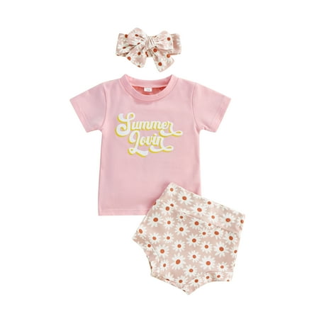 Suanret Infants Baby Girl 3PCS Streetwear Suit Letter Print Short Sleeve Round Neck T-shirt Floral Print Shorts Headband Pink 12-18 Months
Suanret Infants Baby Girl 3PCS Streetwear Suit Letter Print Short Sleeve Round Neck T-shirt Floral Print Shorts Headband Pink 12-18 Months