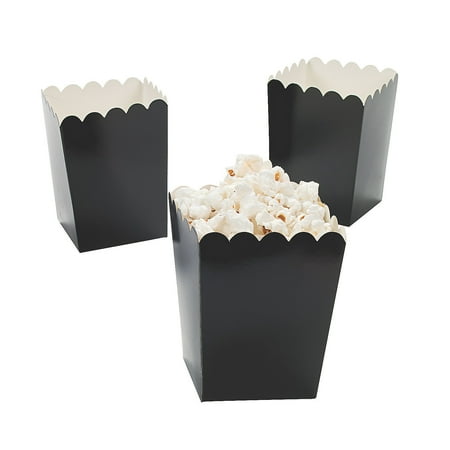 Mini Black Popcorn Boxes (24Pc) - 24 Pieces