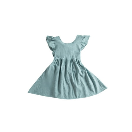 Xingqing Girl’s Summer Pleated Fly Sleeve Dress Fresh Solid Color Bow Backless Children A-line Princess Dress
Xingqing Girl’s Summer Pleated Fly Sleeve Dress Fresh Solid Color Bow Backless Children A-line Princess Dress