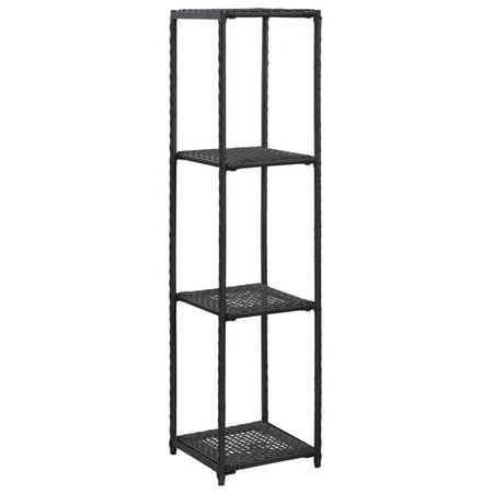 Storage Shelf Black 11.8 x11.8 x47.2 Poly Rattan