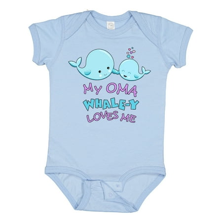 Inktastic My Oma Whale-y Loves Me Gift Baby Boy or Baby Girl Bodysuit