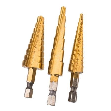 3pc Step Drill Bit Set Unibit Titanium HSS M2 28 Sizes Industrial Reamer with Pouch
3pc Step Drill Bit Set Unibit Titanium HSS M2 28 Sizes Industrial Reamer with Pouch