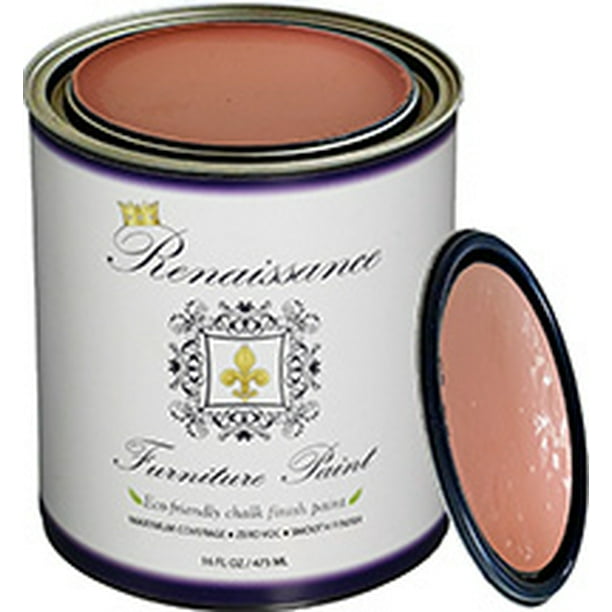 Renaissance Chalk Finish Paint - Aegean Coral Pint (16oz) - Chalk Furniture & Cabinet Paint - Non Toxic, Eco-Friendly, Superior Coverage