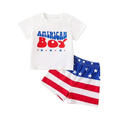 Qtinghua 4th of July Toddler Baby Boy Outfit Short Sleeve Letter Print T Shirt Shorts Summer Casual Set
Qtinghua 4th of July Toddler Baby Boy Outfit Short Sleeve Letter Print T Shirt Shorts Summer Casual Set