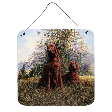 Caroline's Treasures Irish Setters by Michael Herring Painting Print Plaque