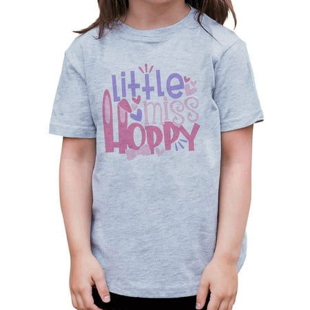 7 ate 9 Apparel Girls Happy Easter Shirts - Litte Miss Hoppy Grey T-Shirt 5T