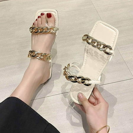 PhoneSoap Fashion Summer Women Slippers Flat Transparent Strap Open Toe Chain Solid Color Flat Casual Beige
PhoneSoap Fashion Summer Women Slippers Flat Transparent Strap Open Toe Chain Solid Color Flat Casual Beige