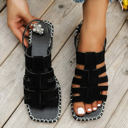 ZHELIYO Women s sandals Sandals For Women Dressy Flat Open Toe Summer Casual Comfortable Beach Travel Shoes Black 7.5
ZHELIYO Women s sandals Sandals For Women Dressy Flat Open Toe Summer Casual Comfortable Beach Travel Shoes Black 7.5