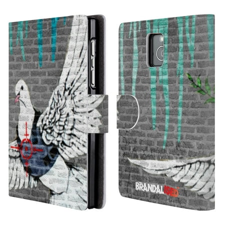 OFFICIAL BRANDALISED BANKSY ART COLOURED DRIPS LEATHER BOOK WALLET CASE COVER FOR BLACKBERRY ONEPLUS