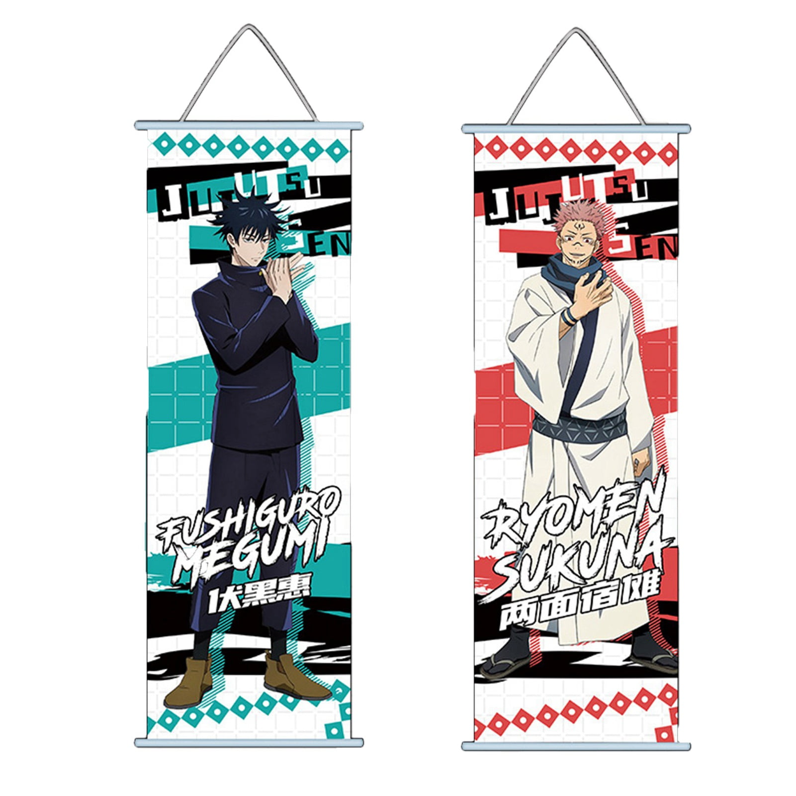 SOSPIRO 2Pack Jujutsu Kaisen Anime Scroll Paintings Cartoon Characters