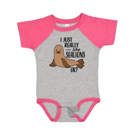 Inktastic I Just Really Like Sea Lions Ok Gift Baby Boy or Baby Girl Bodysuit