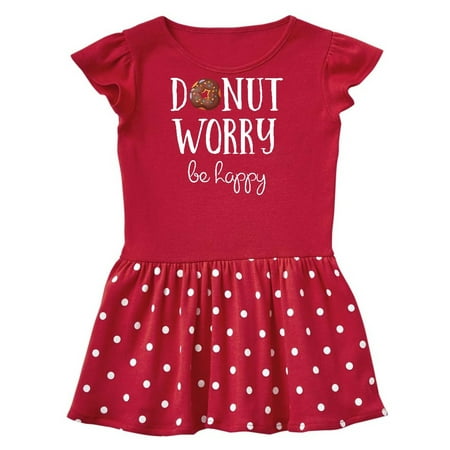 Inktastic Donut Worry Be Happy Gift Toddler Girl Dress