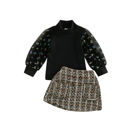 PDYLZWZY Toddler Baby Girls Autumn 2Pcs Outfits Set Long Sleeve Mesh Patchwork Tops Button A-line Skirt Black 4-5 Years
PDYLZWZY Toddler Baby Girls Autumn 2Pcs Outfits Set Long Sleeve Mesh Patchwork Tops Button A-line Skirt Black 4-5 Years