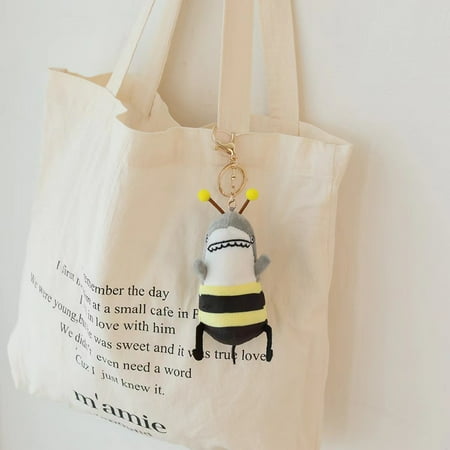 Bee Shark Stuffed Doll Schoolbag Accessories Pendant Plush Cartoon Ornament