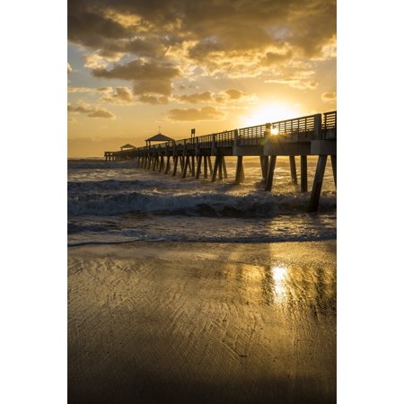 Juno Beach, Palm Beach County, Florida. Sunrise and high surf. Poster Print by Jolly Sienda