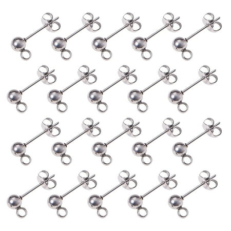 100Pcs Round Ball Ear Stud DIY Ear Jewelry Ear Decoration DIY Earrings Jewelry Making Tool Silver
100Pcs Round Ball Ear Stud DIY Ear Jewelry Ear Decoration DIY Earrings Jewelry Making Tool Silver