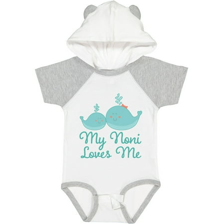 Inktastic Noni Loves Me Grandchild Whale Gift Baby Boy or Baby Girl Bodysuit