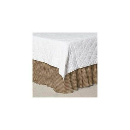 Patch Magic DRKW245A Brown and Golden Checks, Fabric Dust Ruffle King 78 x 80 inch