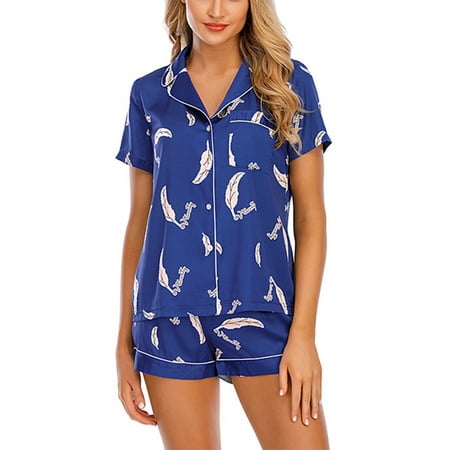 Voguele Ladies Sleepwear Lapel Lounge Sets Button Down Pajamas Set Sleep Nightwear Casual 2 Piece Outfits Navy Blue Floral M
Voguele Ladies Sleepwear Lapel Lounge Sets Button Down Pajamas Set Sleep Nightwear Casual 2 Piece Outfits Navy Blue Floral M