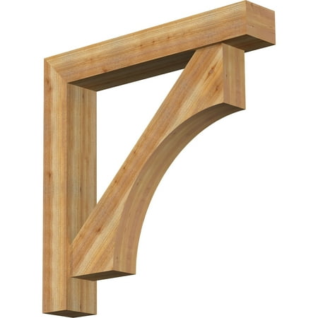 8 W x 48 D x 48 H Westlake Block Rough Sawn Bracket w/ Offset Brace Western Red Cedar