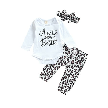 Canrulo Newborn Baby Girls Clothes Letter Long Sleeve Romper Leopard Printed Pants Headband Sets White 0-3 Months
Canrulo Newborn Baby Girls Clothes Letter Long Sleeve Romper Leopard Printed Pants Headband Sets White 0-3 Months