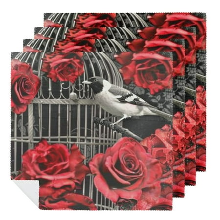 Facannap Roses Bird Birdcage Cloth Napkins for Hotel Home Banquet Decor Set of 6 Reusable Polyester Fabric for Dining Events 2 PCS
Facannap Roses Bird Birdcage Cloth Napkins for Hotel Home Banquet Decor Set of 6 Reusable Polyester Fabric for Dining Events 2 PCS