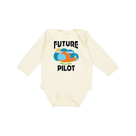 Inktastic Future Pilot Helicopter Gift Baby Boy or Baby Girl Long Sleeve Bodysuit