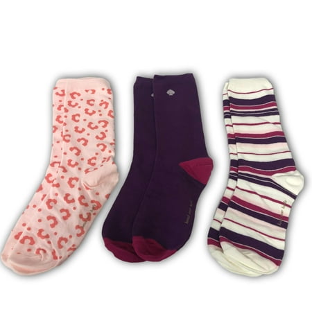 Kate Spade New York Women s Crew Socks 3 PK Pink Purple