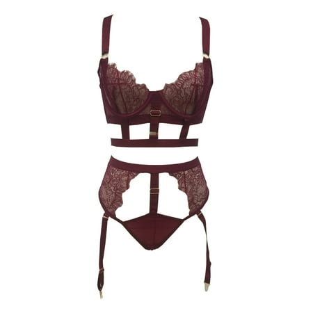 Erotic Lingerie Sexy Hollow Out Underwear 2 Piece Underwire Bra Brief Sets