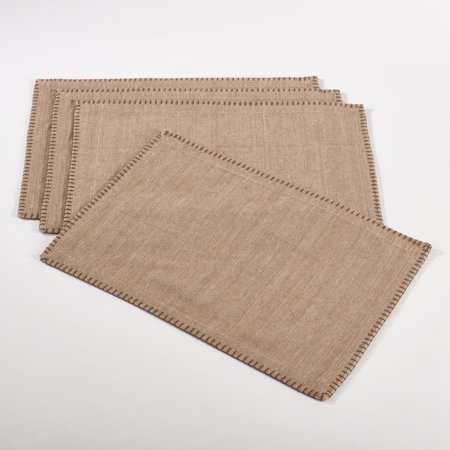 Saro Lifestyle-Whip-stitched Cotton Placemat (Set of 4)