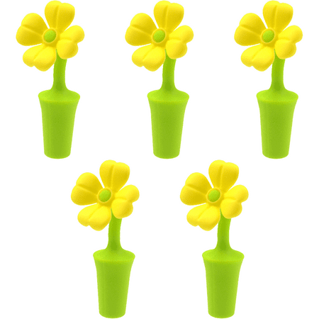 Wine Bottle Stoppers Wine Stopper Silicone Set of 5 Present Your Wine in Healthy style Beautiful Flower Wine Bottle Stopper Yellow 3
Wine Bottle Stoppers Wine Stopper Silicone Set of 5 Present Your Wine in Healthy style Beautiful Flower Wine Bottle Stopper Yellow 3