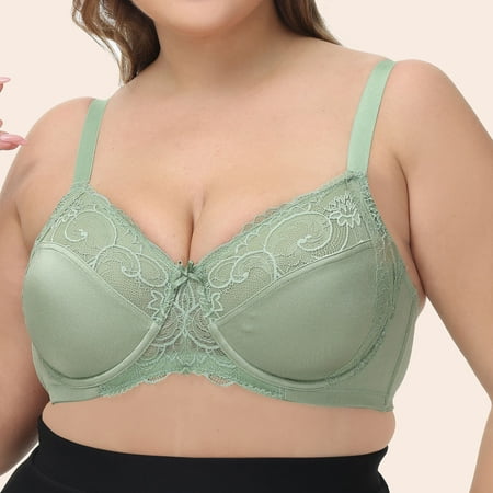 

SELONE 2023 Everyday Bras for Women Push Up Plus Size Lace Seamless Sports for Full Figured Women Breathable Lightly Base Nursing Bras for Breastfeeding High Impact Sports Bras for Women Green 100E