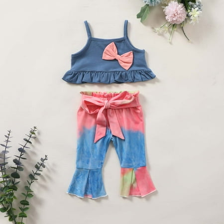 Leutsin Baby Boys Short-Sleeve Bodysuit Toddler Kids Baby Girls Bow Tie-dye Flared Trousers Clothes Suit
Leutsin Baby Boys Short-Sleeve Bodysuit Toddler Kids Baby Girls Bow Tie-dye Flared Trousers Clothes Suit